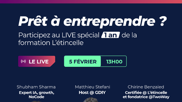 Prêt à entreprendre ? Participe au LIVE spécial 1 an de la formation EDHEC L'étincelle
