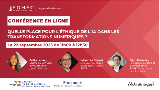 [Conférence en ligne] Quelle place pour l’éthique de l’IA dans les transformations numériques ? Le 22 septembre 2025 à 11h