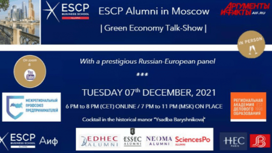 ESCP ALUMNI | CHANGE OF DATE: The Green Economy in the world Conference & Online Debats