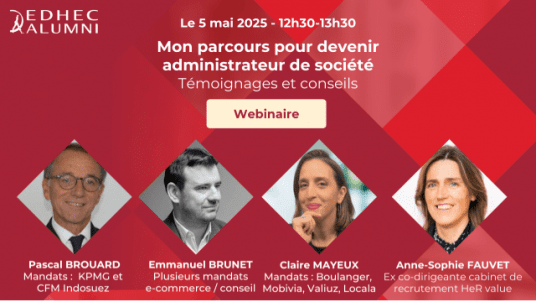 Invitation webinaire - Mon parcours pour devenir Administrateur de société - Témoignages et conseils