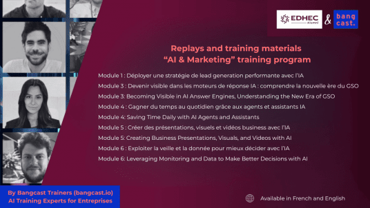 Replays et support de formation Parcours de formation "IA & Marketing"